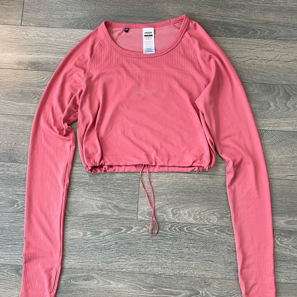 Gymshark Breeze Lightweight Seamless Long Sleeve Crop Top - Rose Slate